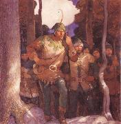 NC Wyeth Robin Hood and the Men of Greenwood oil on canvas